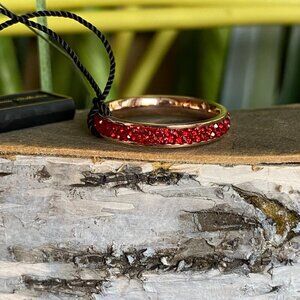FAC Rose Gold Red Swarovski Crystal Eternity Ring Sz 7​​